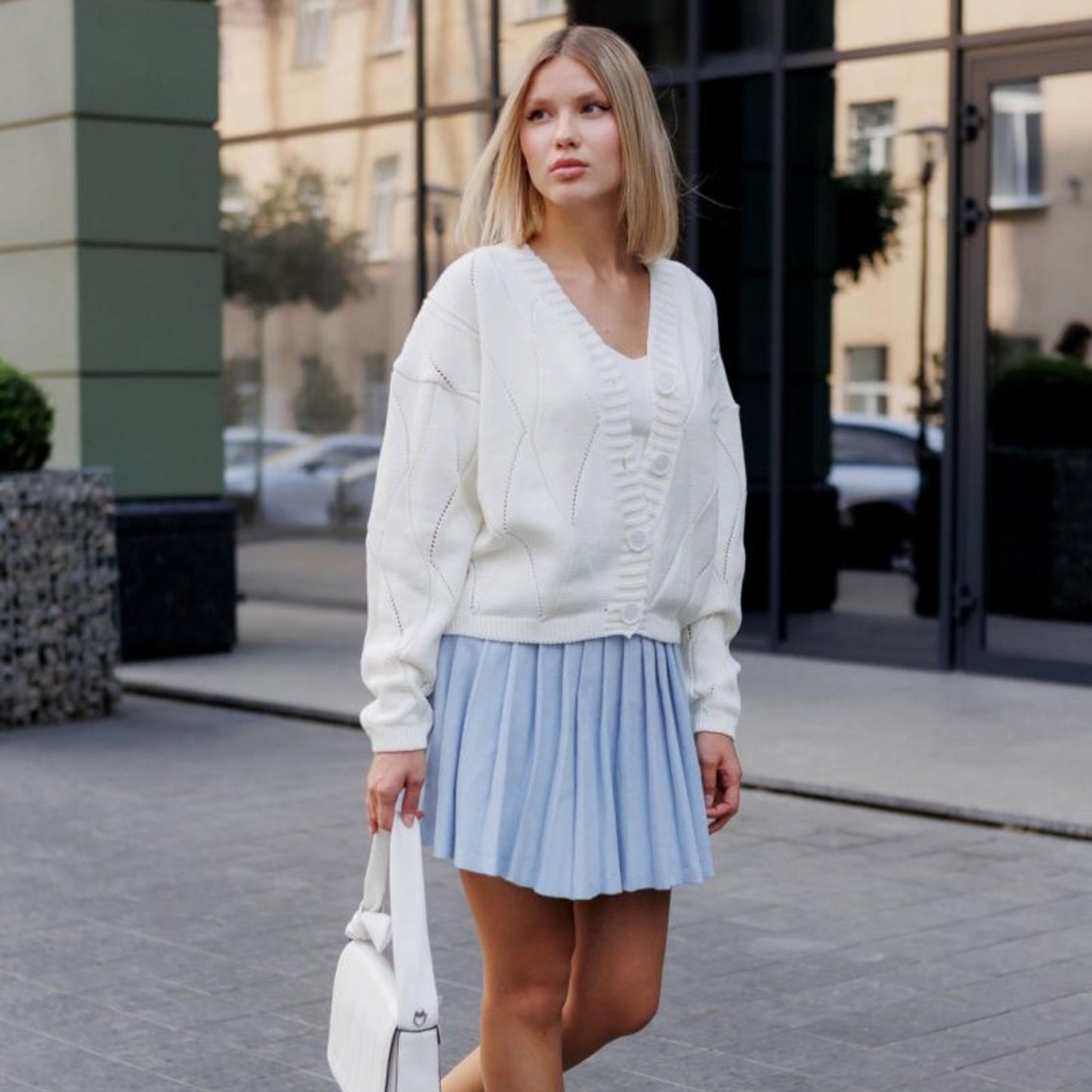 White Knitted Cardigan – Grace