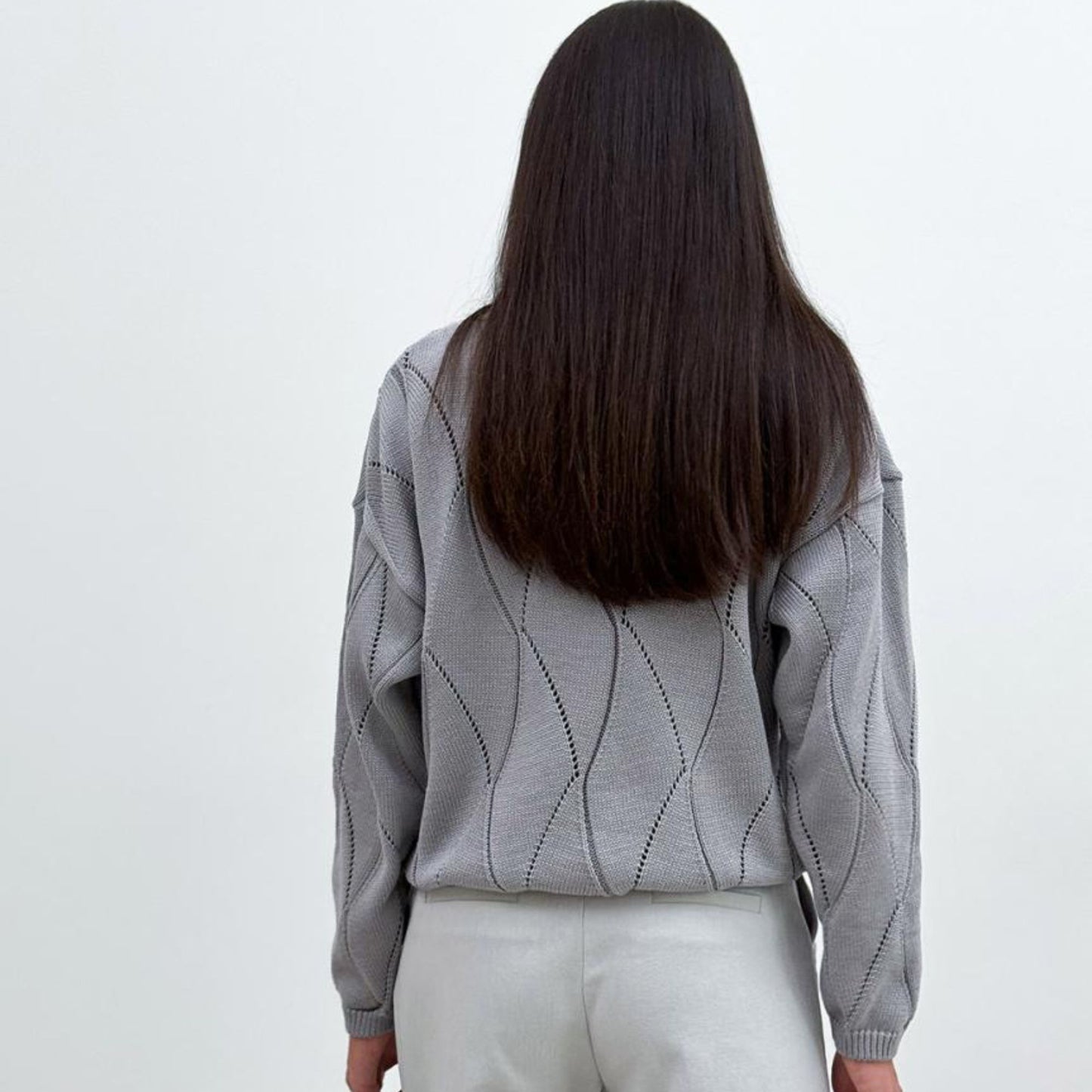 Gray Knitted Cardigan – Grace