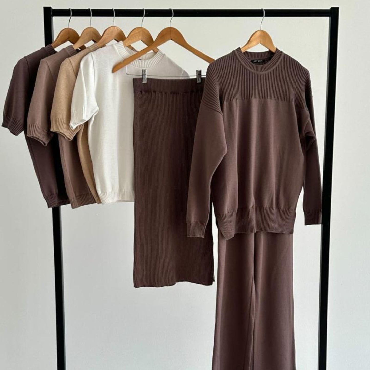 Handmade Taupe Knitted T-Shirt