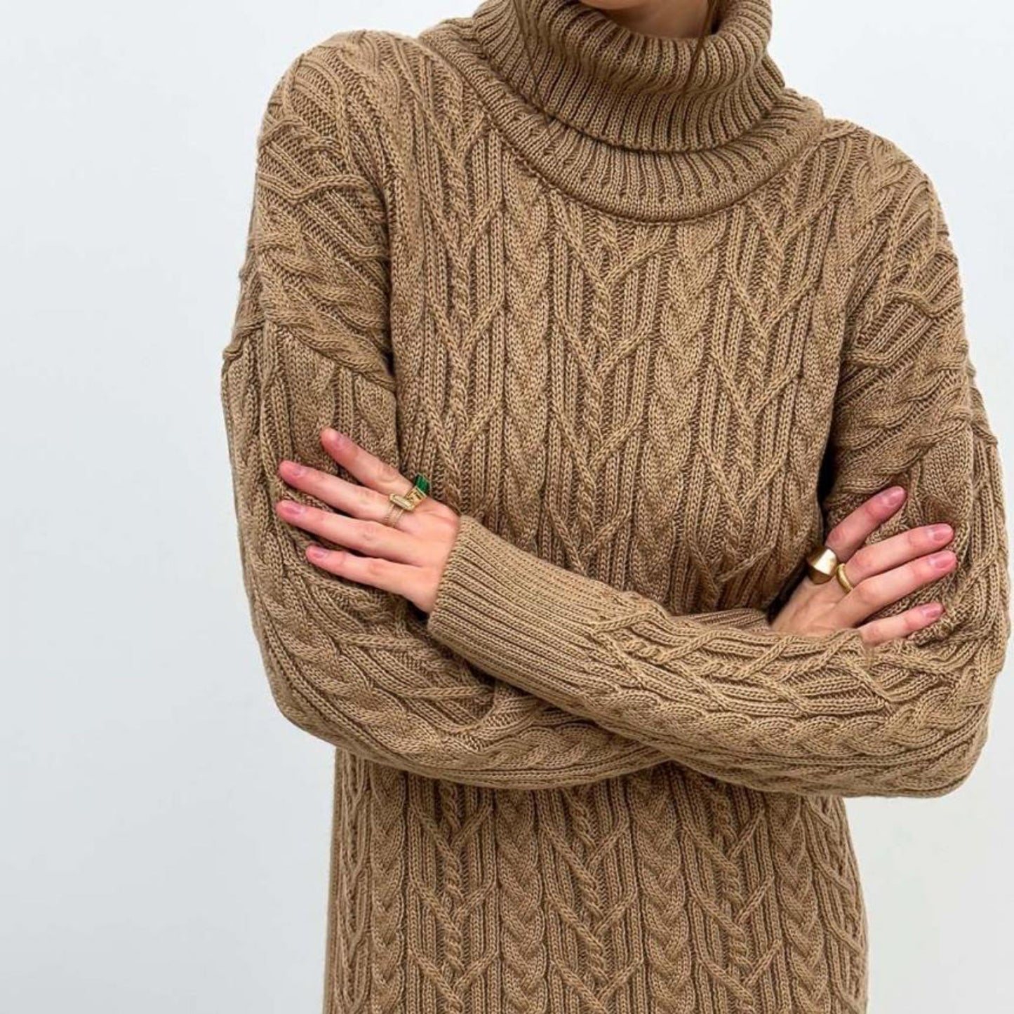 Beige Knitted Sweater - Olivia