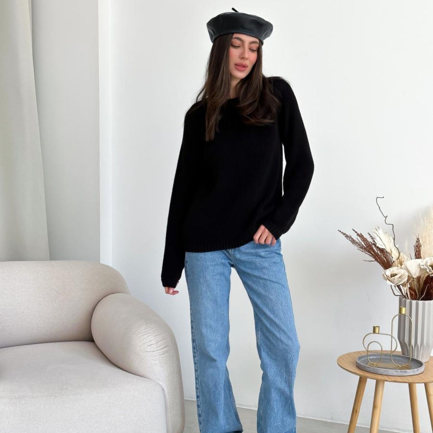 Black Knitted Sweater