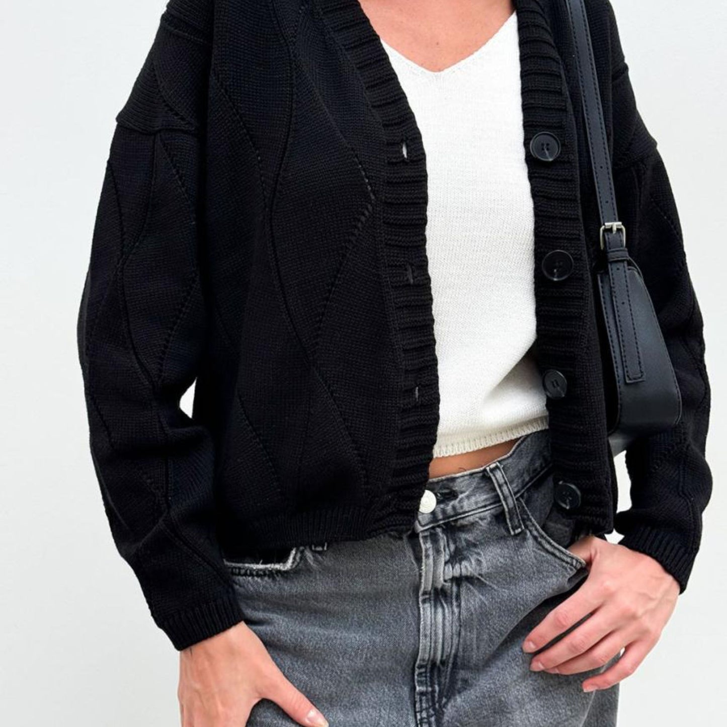 Black Knitted Cardigan – Grace