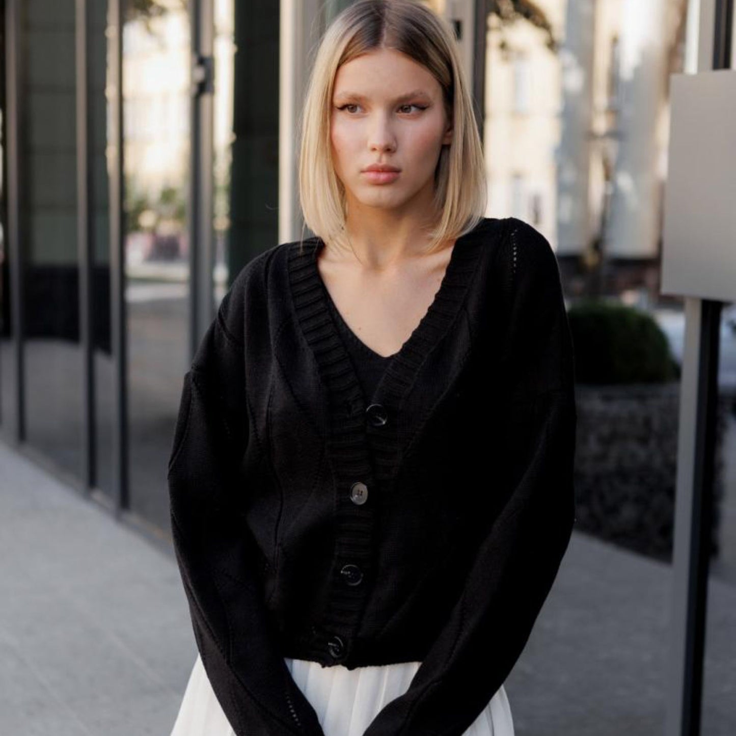 Black Knitted Cardigan – Grace