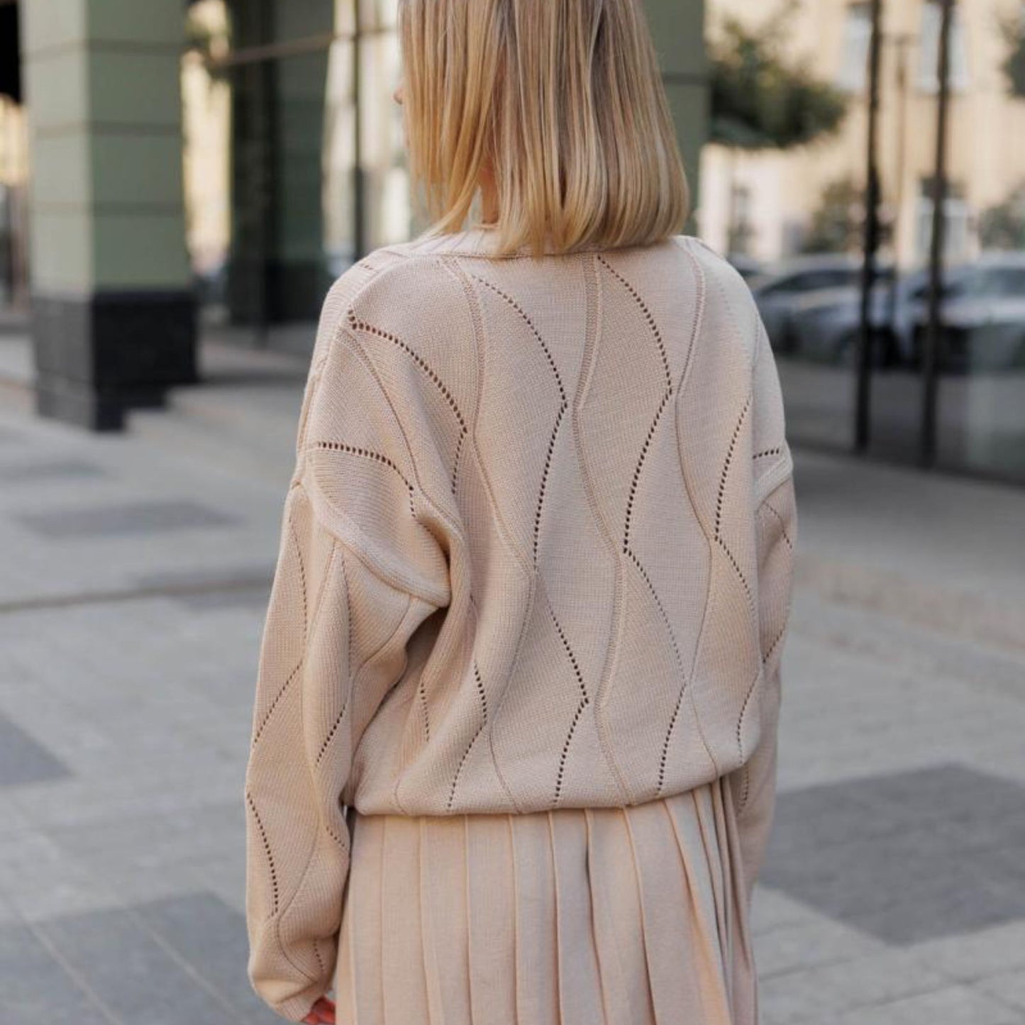 Beige Knitted Cardigan – Grace