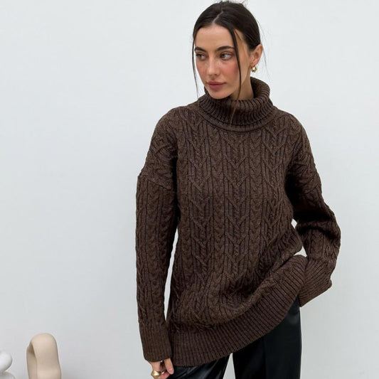 Brown Knitted Sweater - Olivia