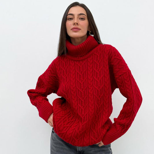 Red Knitted Sweater - Olivia