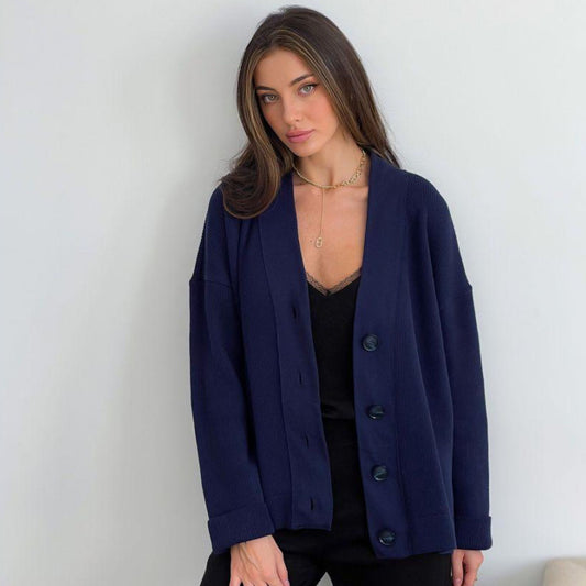 Navy Knitted Cardigan – Vittoria