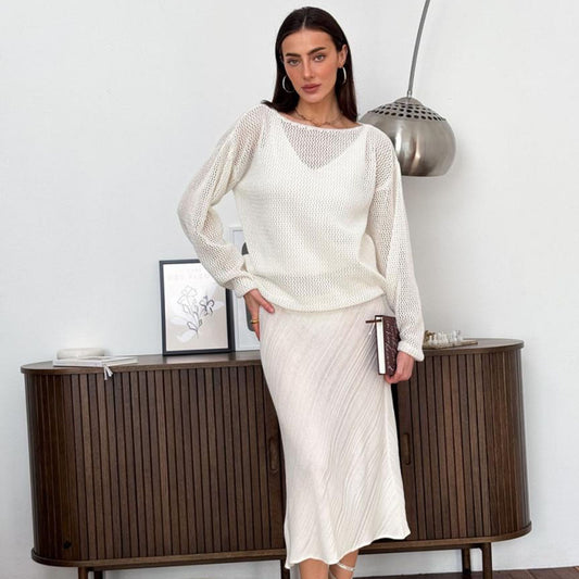 White Knitted Sweater - Soft