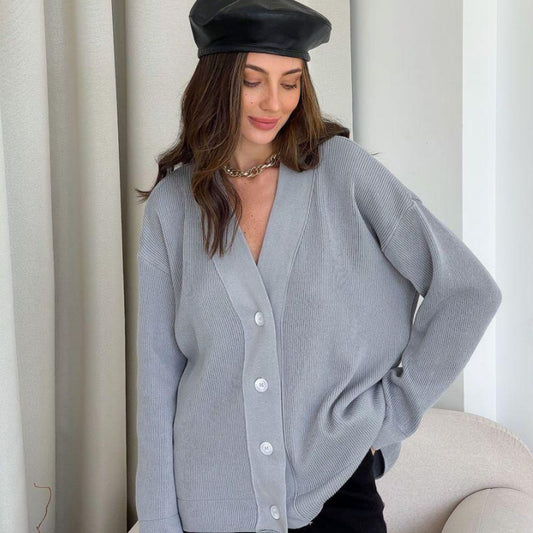 Gray Knitted Cardigan – Vittoria