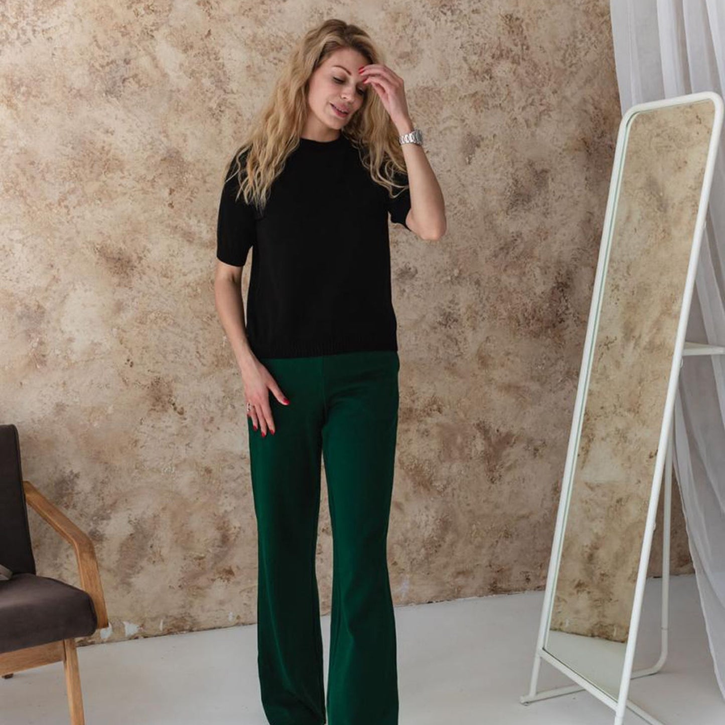 Handmade Black Knitted T-Shirt