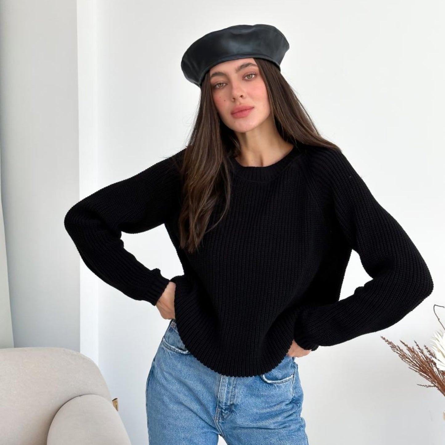 Black Knitted Sweater