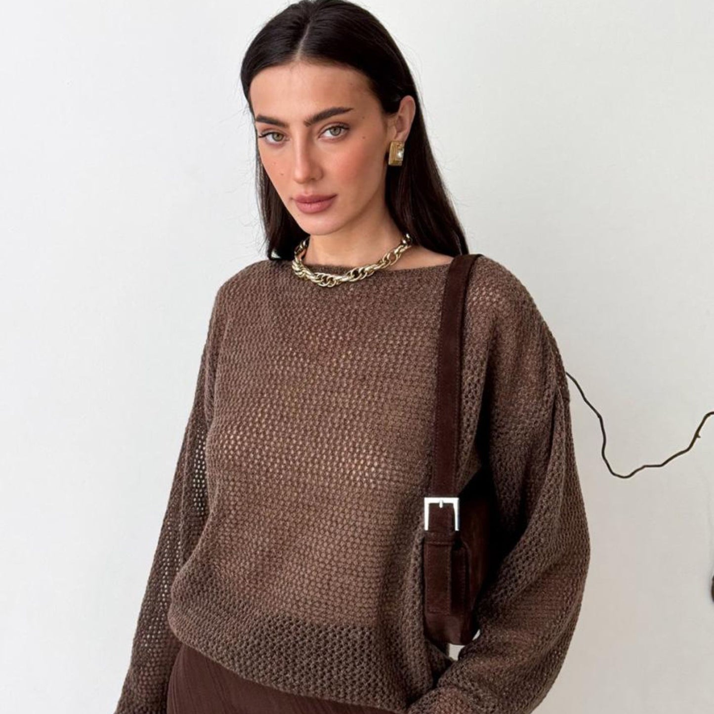 Brown Knitted Sweater - Soft