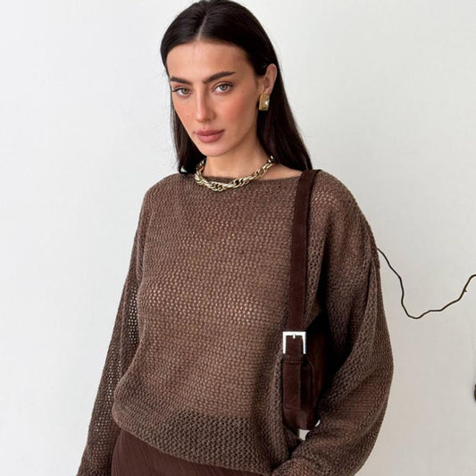 Brown Knitted Sweater - Soft