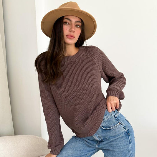 Chocolate Brown Knitted Sweater