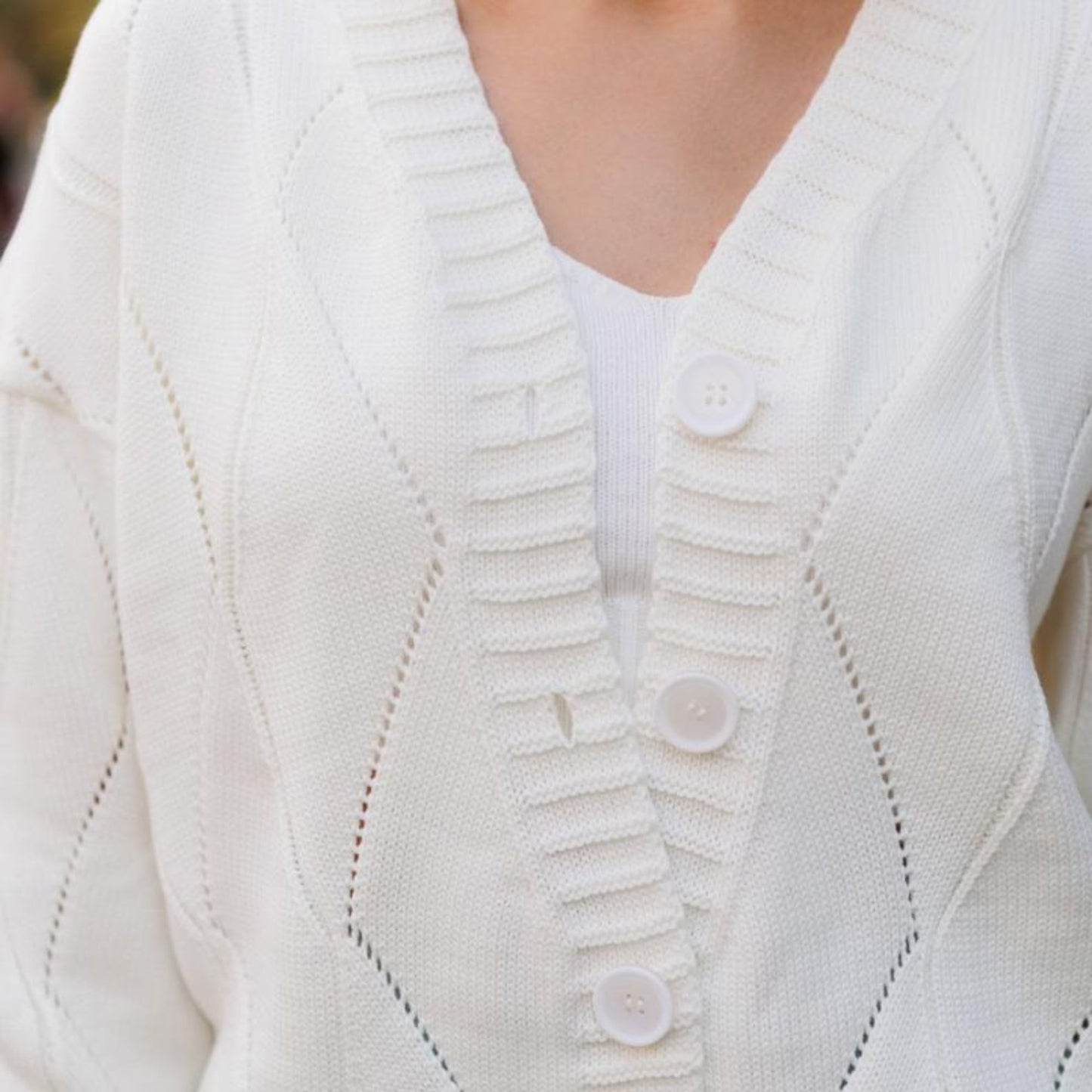 White Knitted Cardigan – Grace