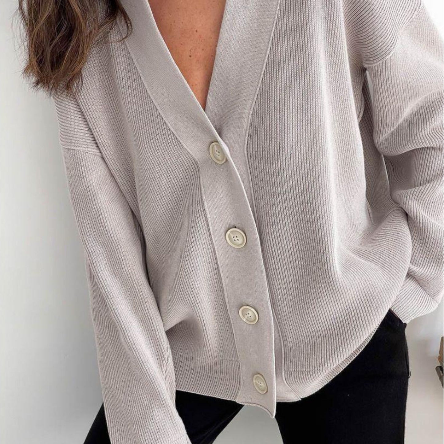 Silver Knitted Cardigan – Vittoria