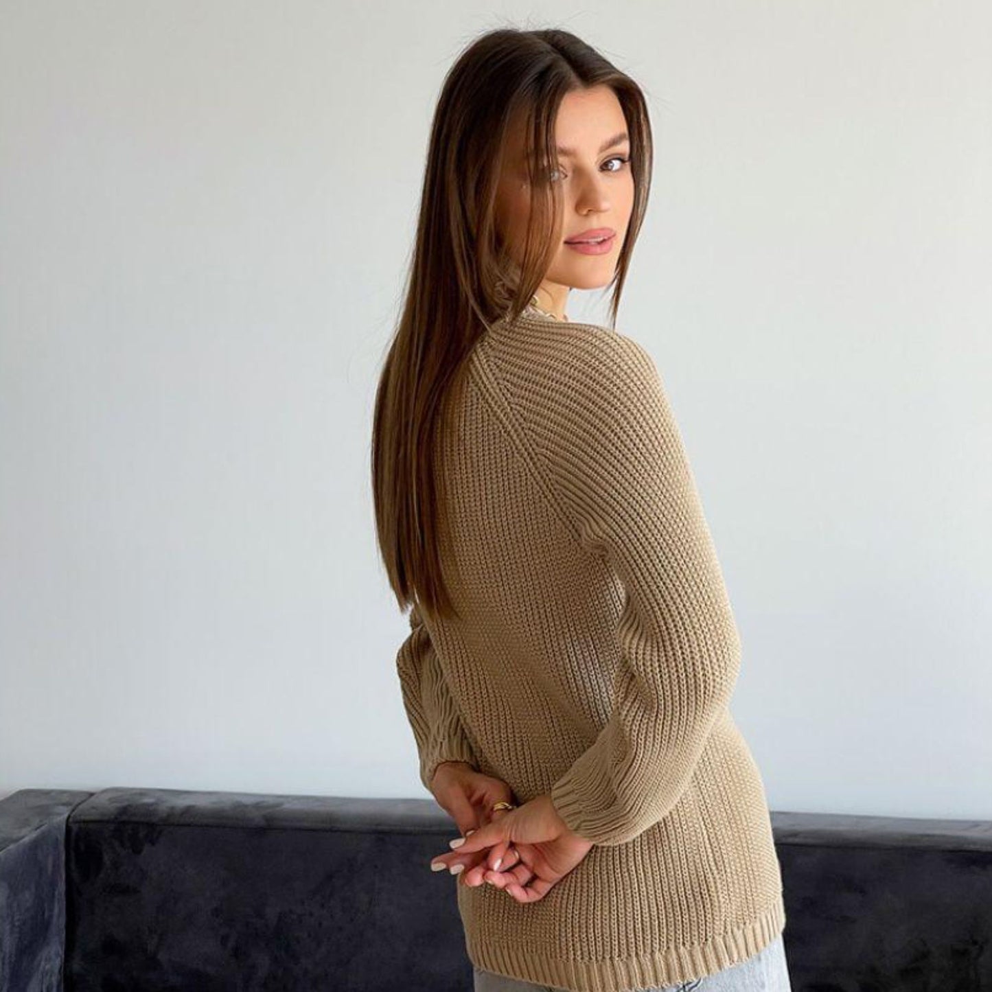Beige Knitted Sweater