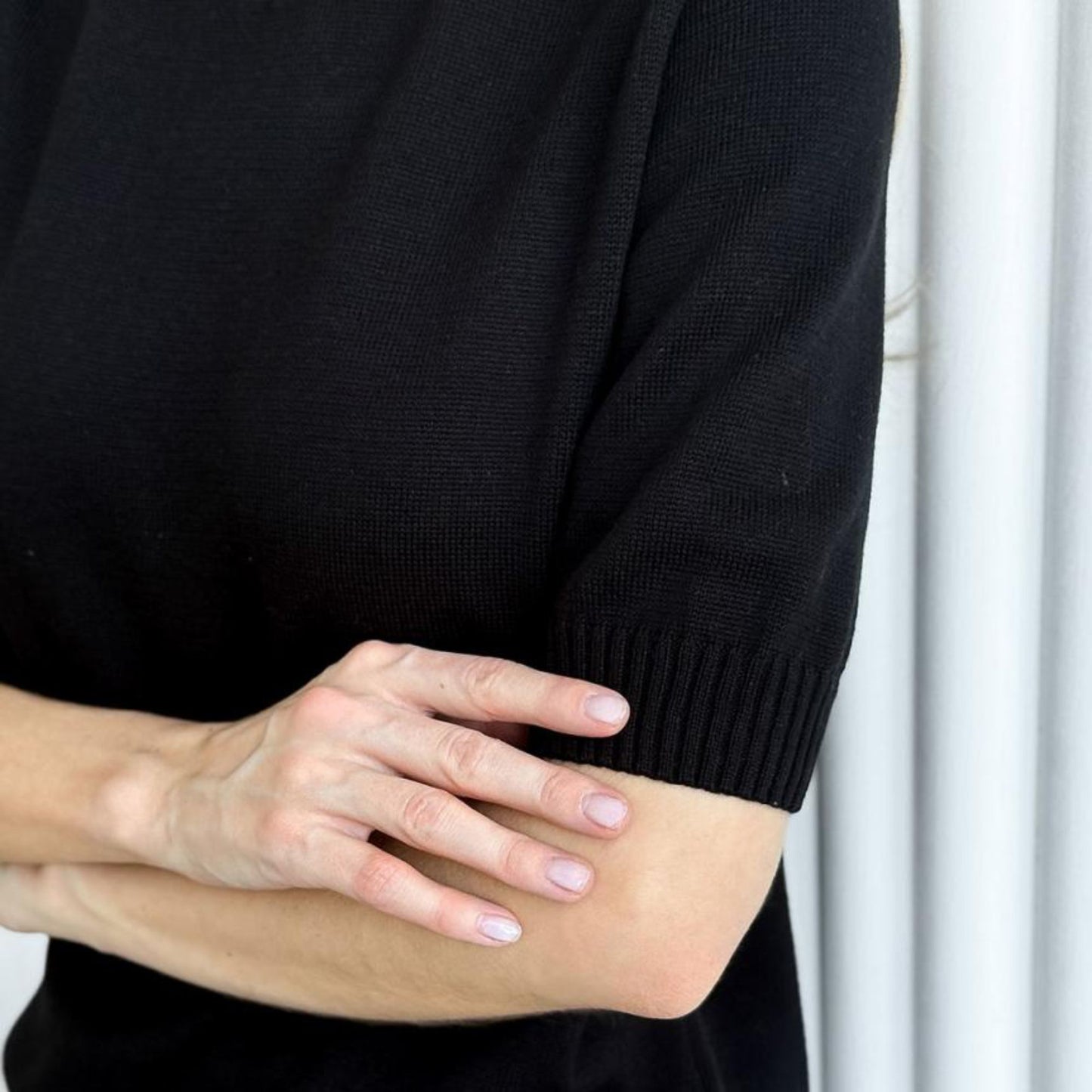 Handmade Black Knitted T-Shirt