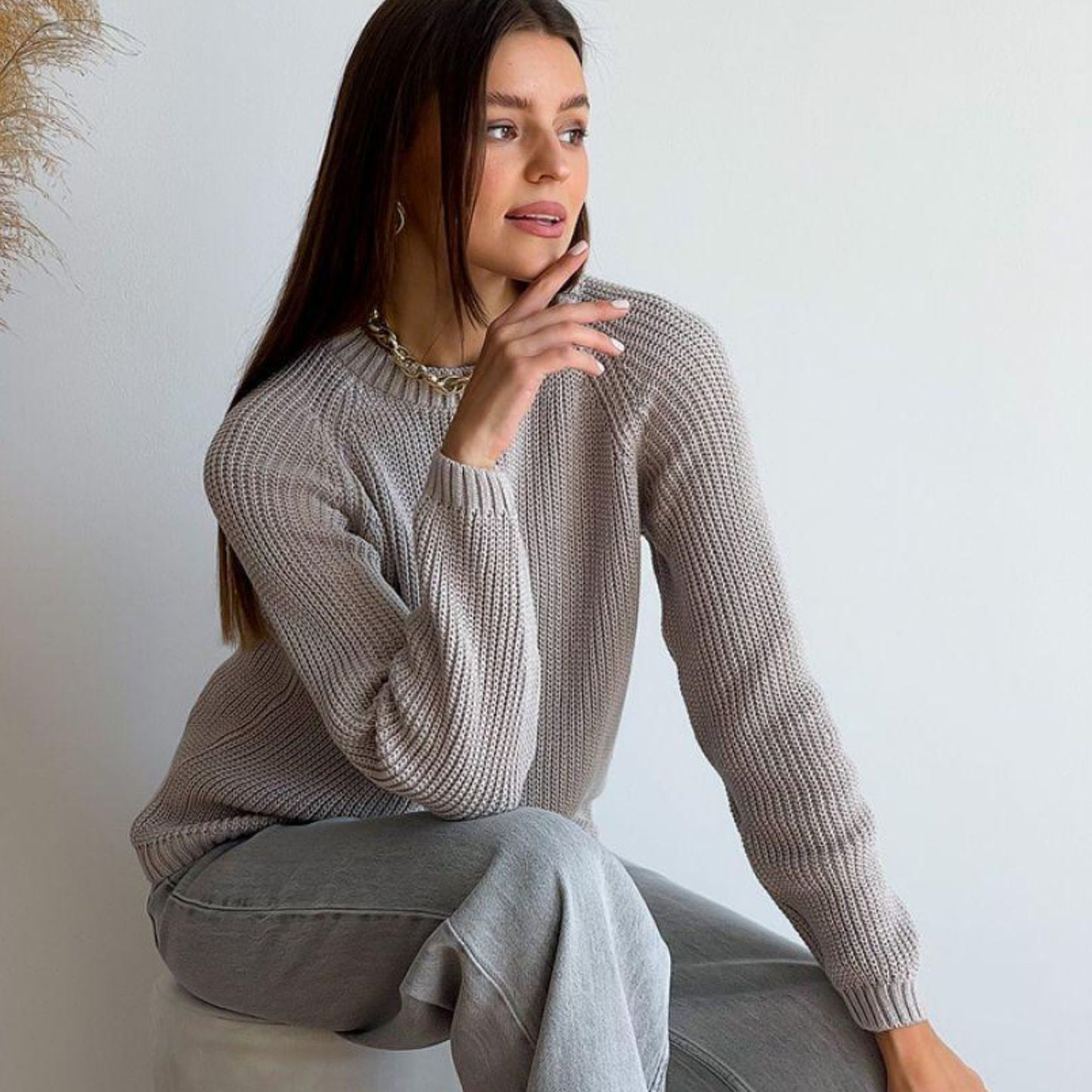 Gray Knitted Sweater