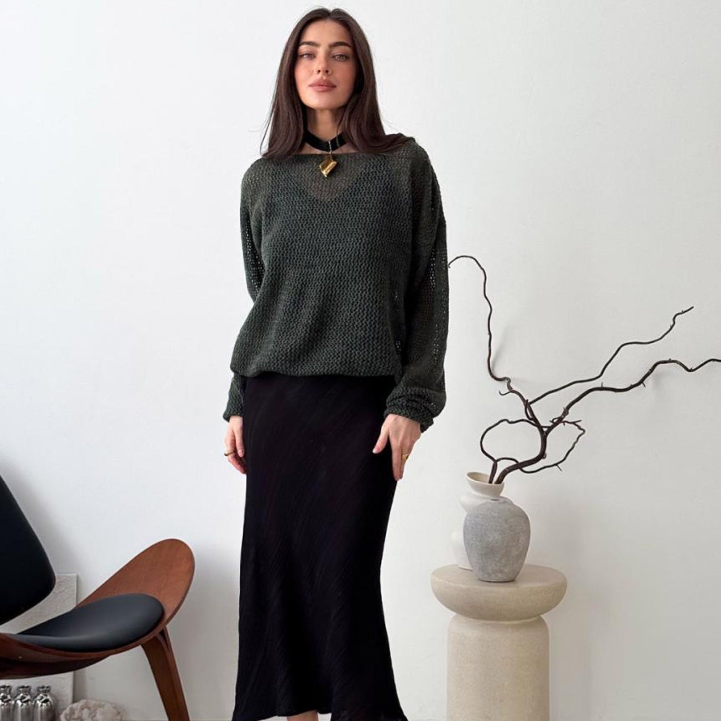 Dark Green Knitted Sweater - Soft