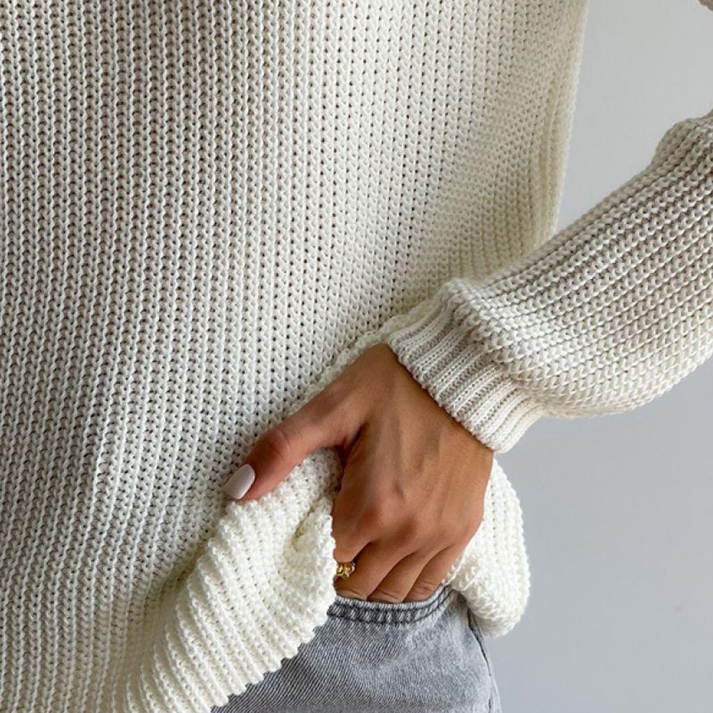 Cream Knitted Sweater