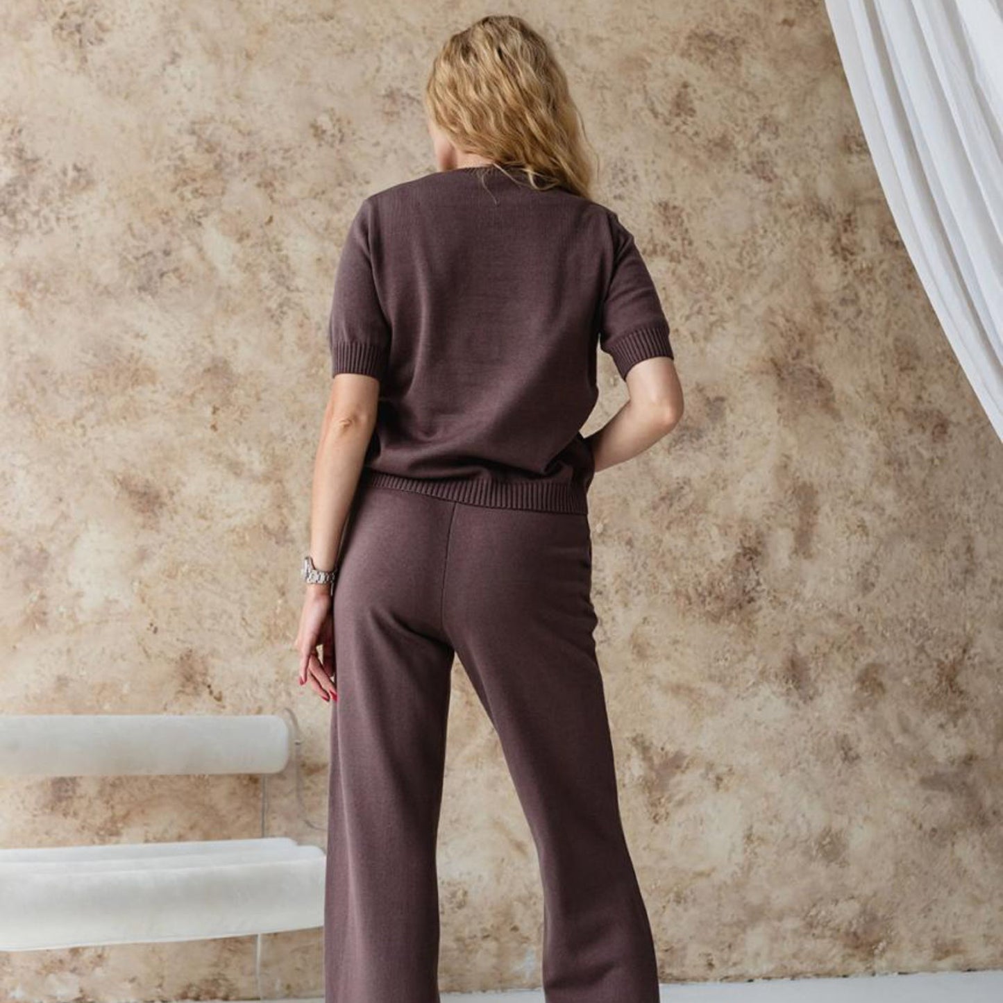 Handmade Brown Knitted T-Shirt