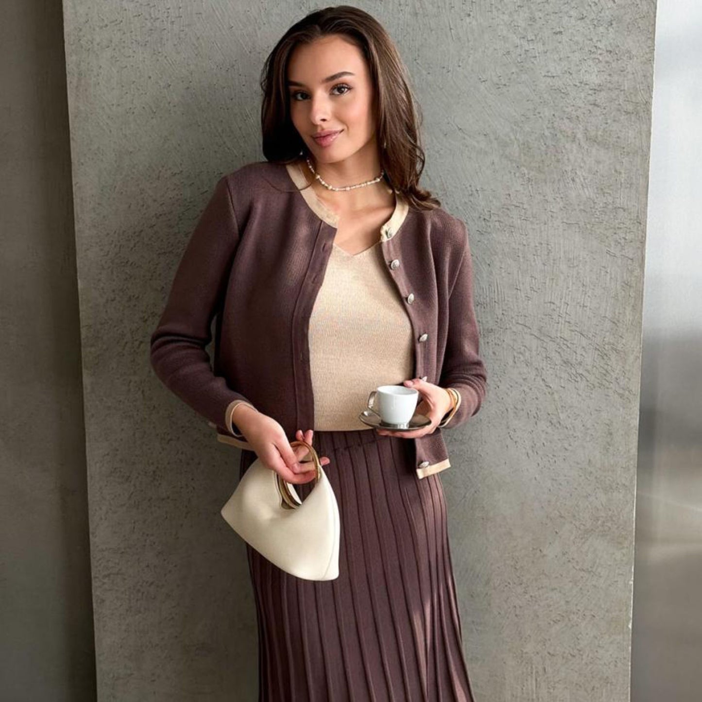 Brown Knitted Jacket – Gabriel