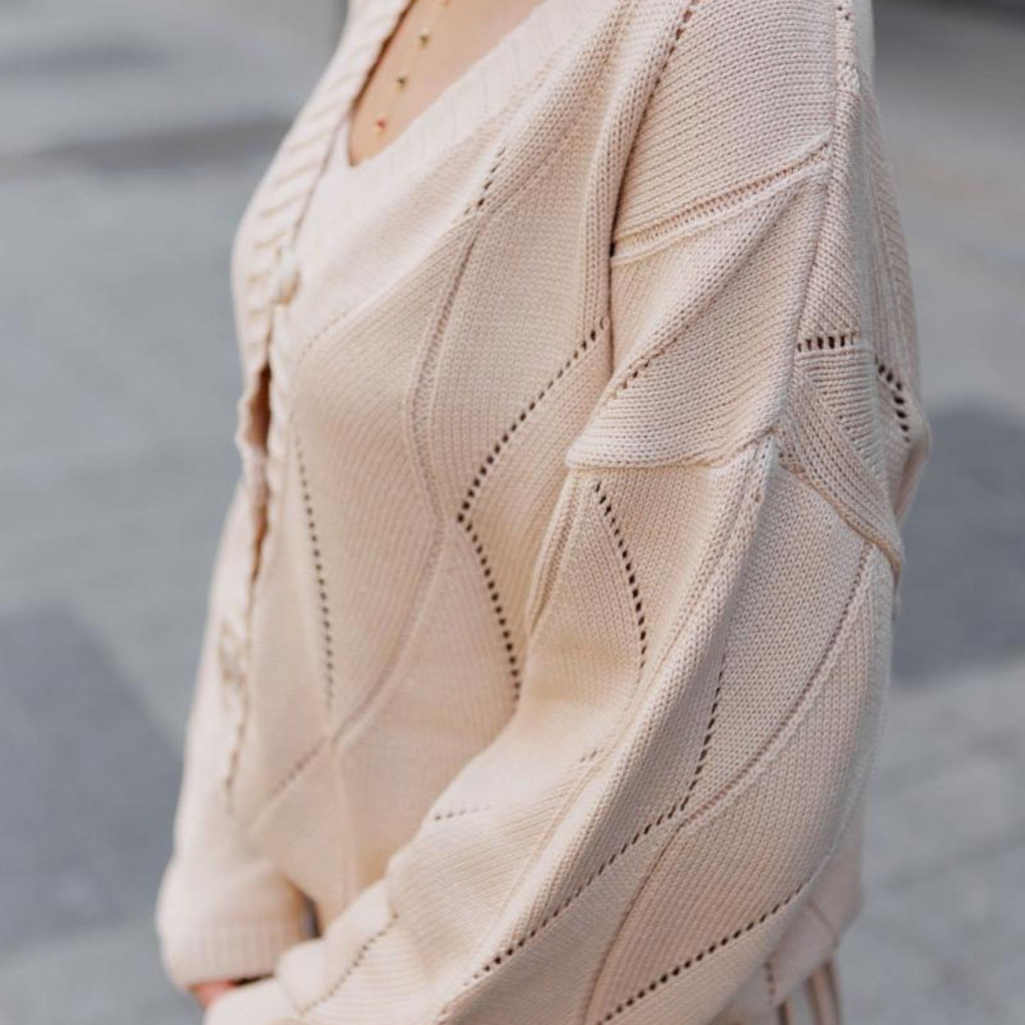 Beige Knitted Cardigan – Grace