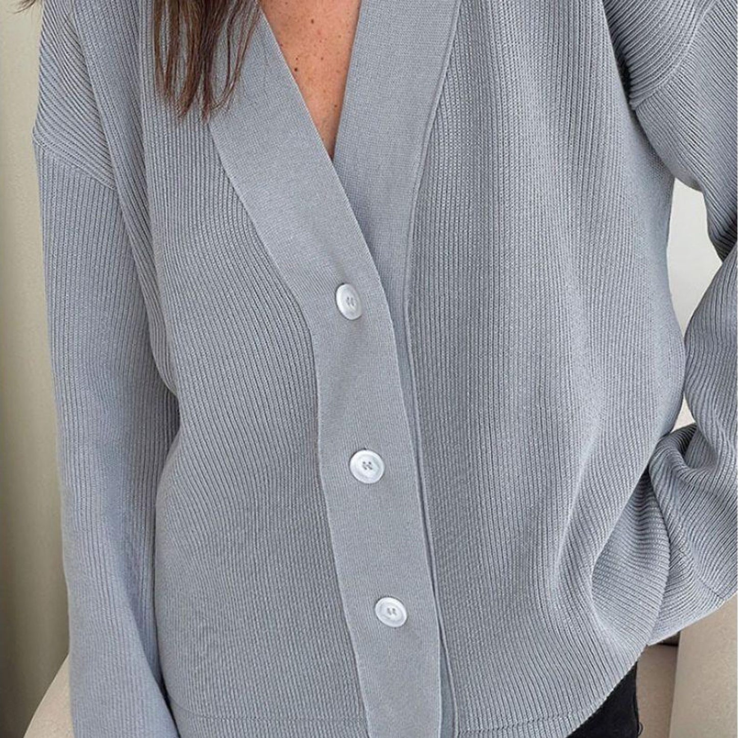 Gray Knitted Cardigan – Vittoria