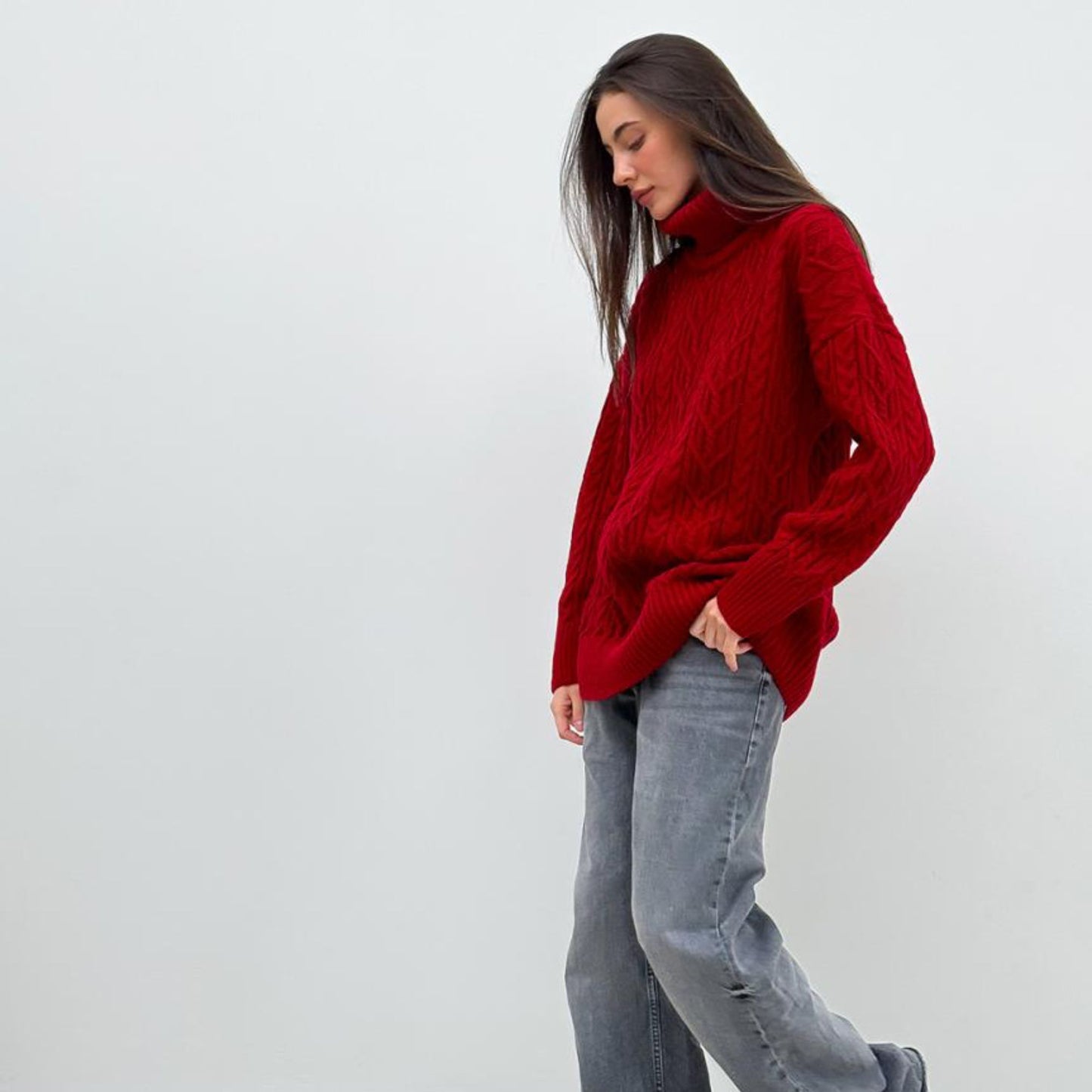 Red Knitted Sweater - Olivia