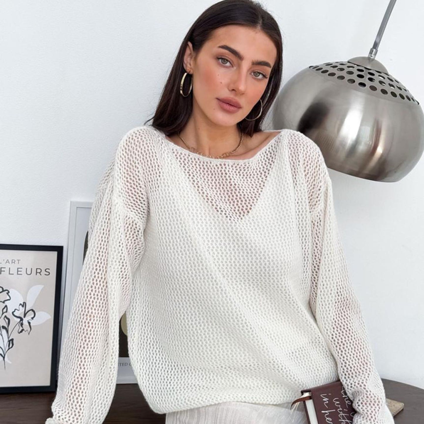 White Knitted Sweater - Soft