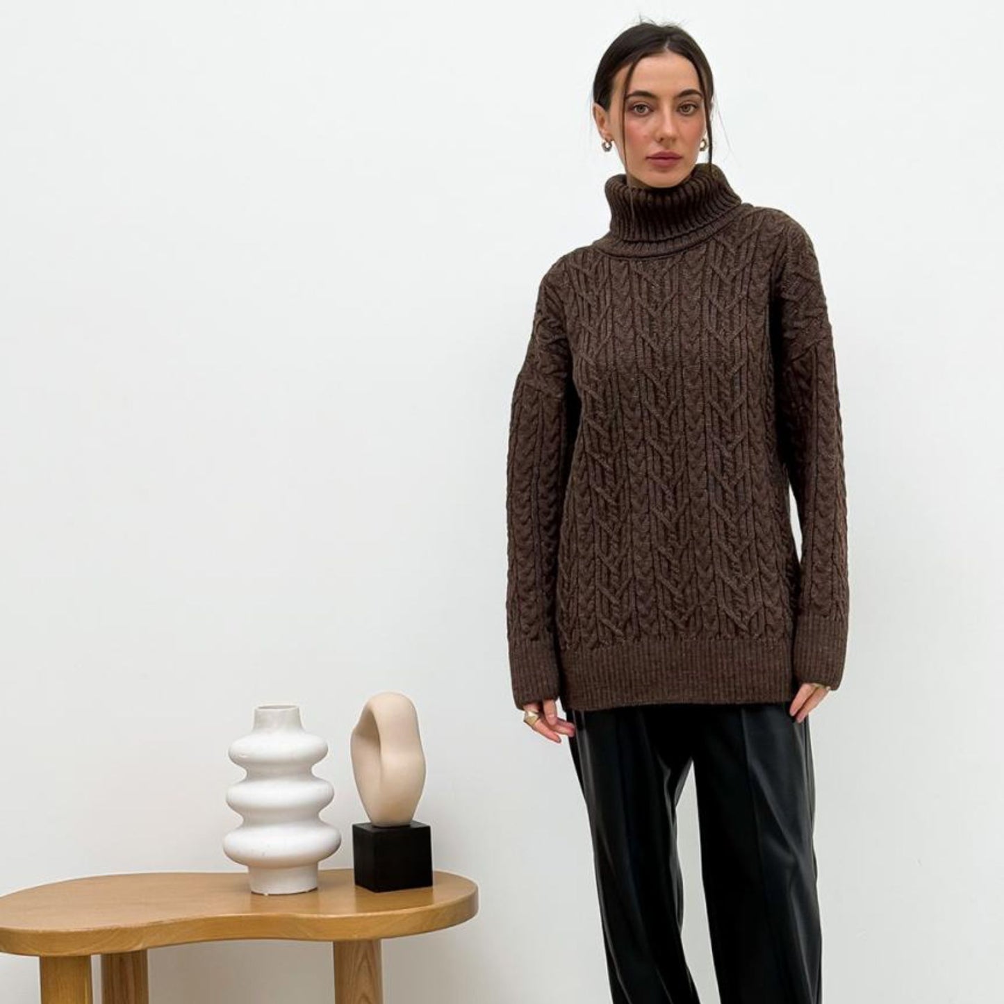 Brown Knitted Sweater - Olivia
