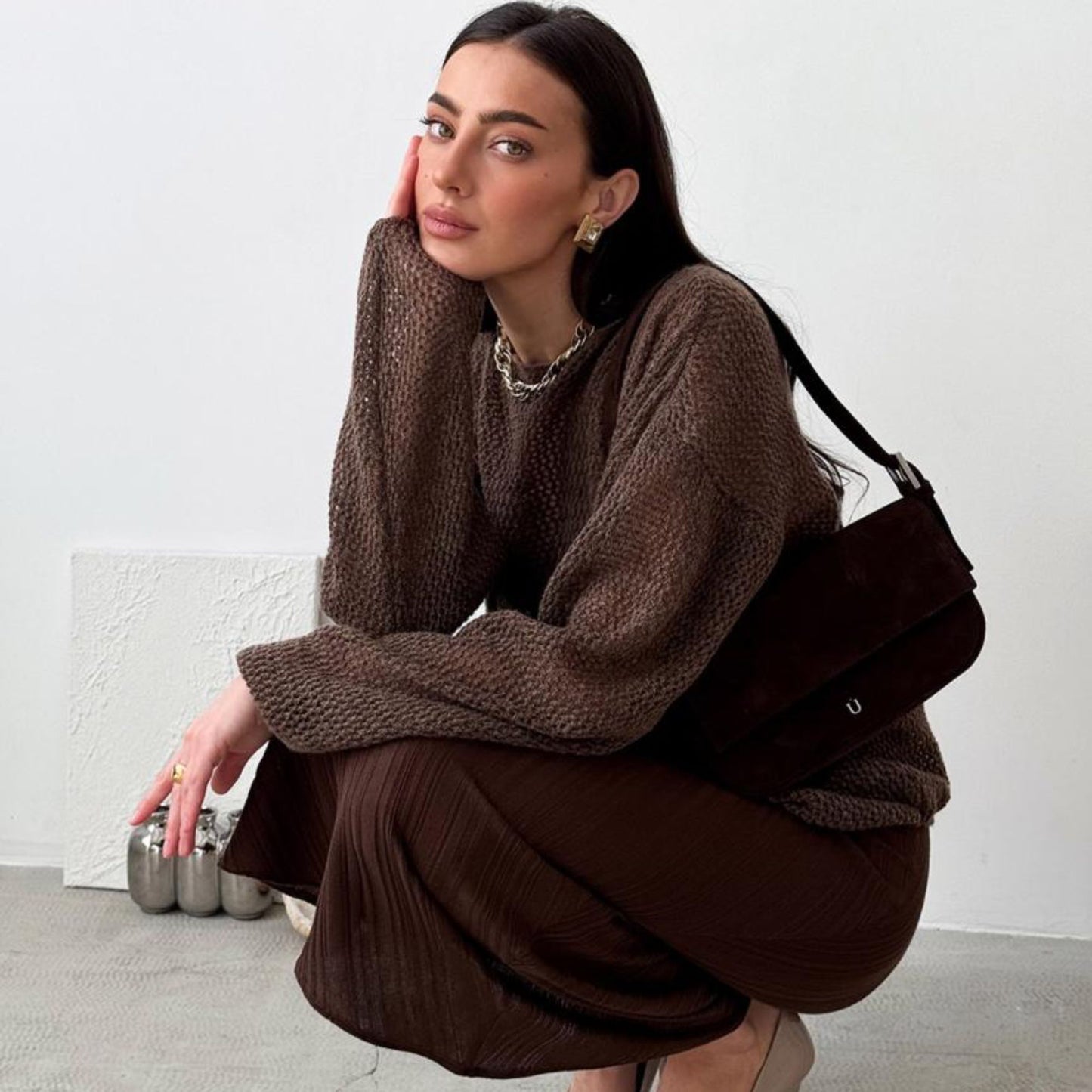 Brown Knitted Sweater - Soft