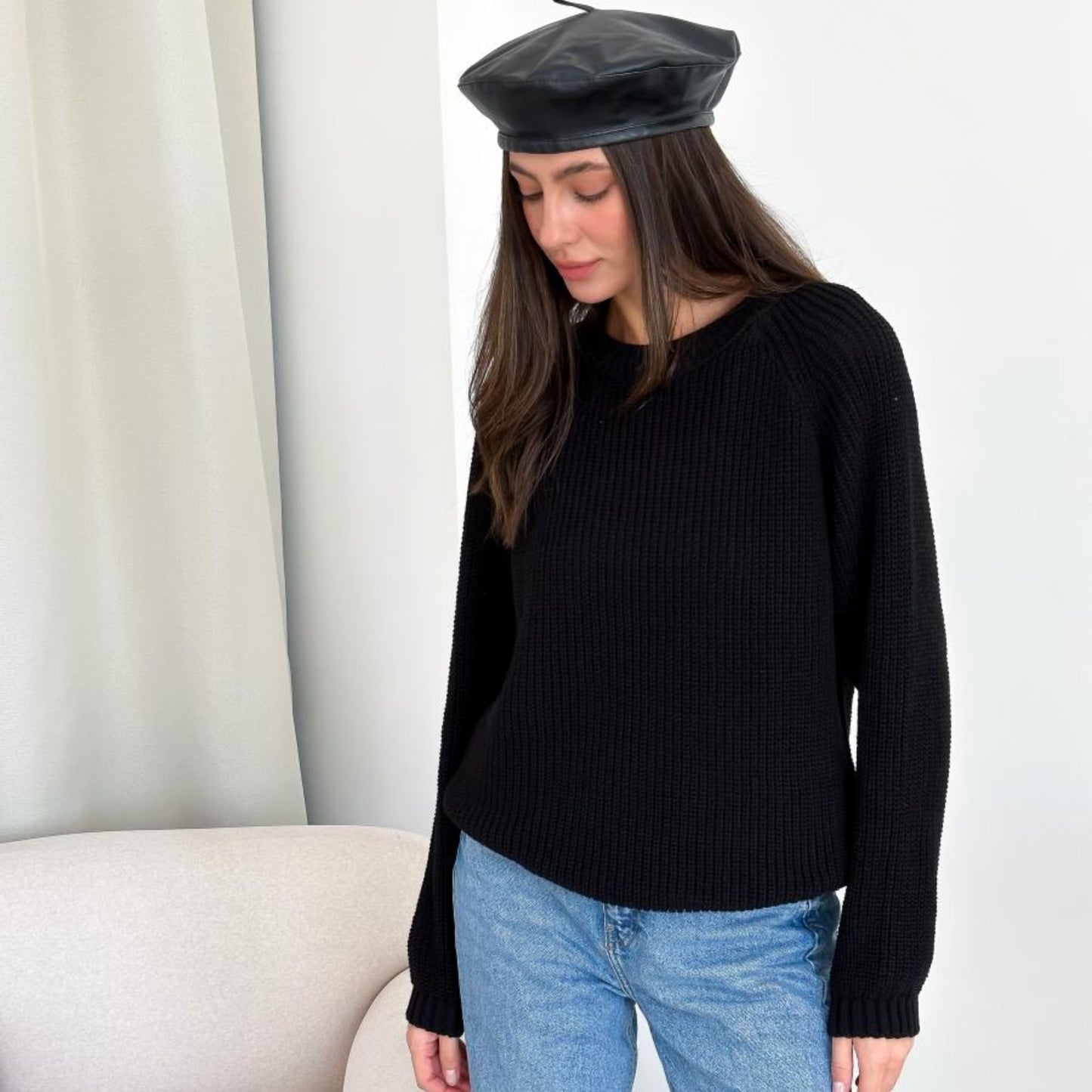 Black Knitted Sweater