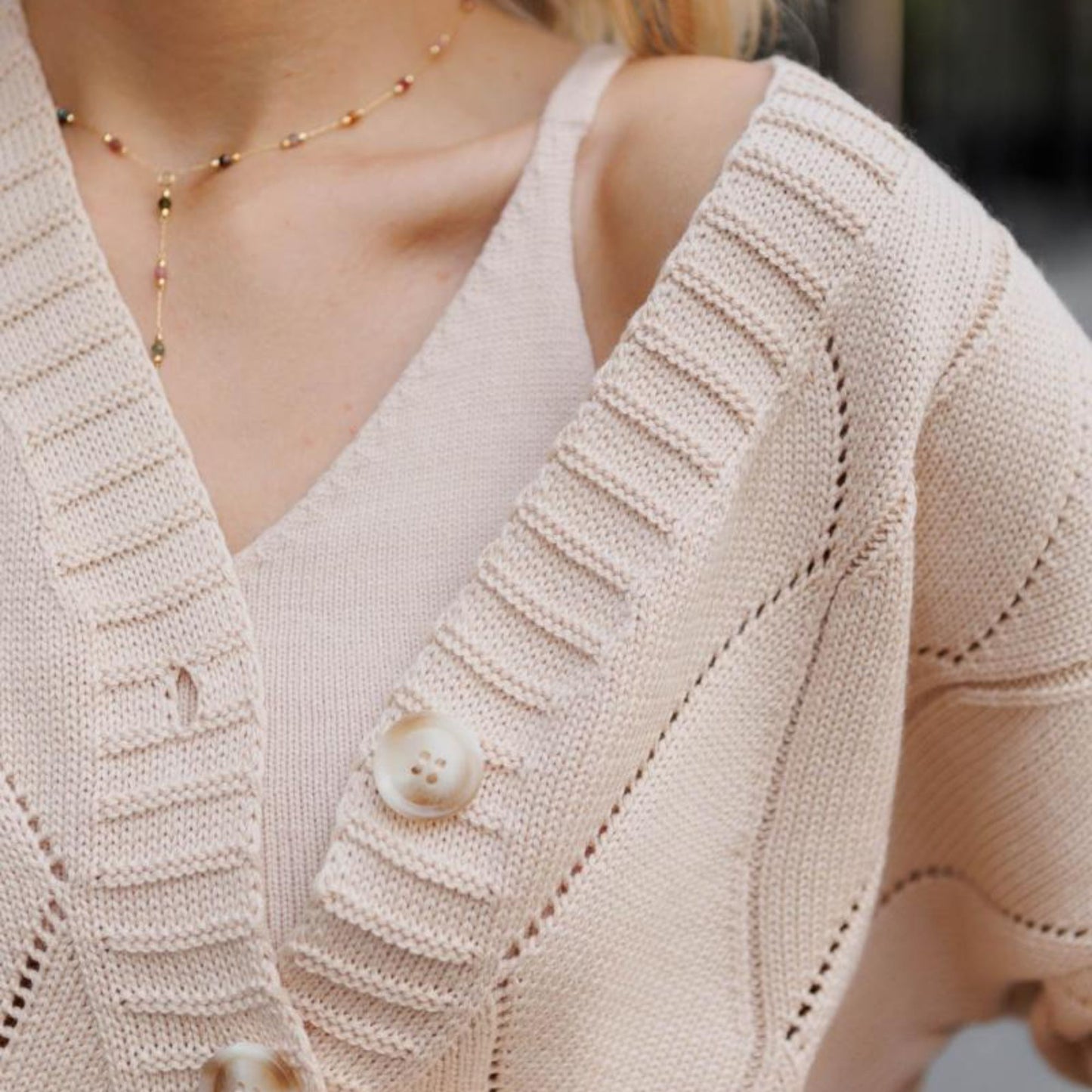 Beige Knitted Cardigan – Grace
