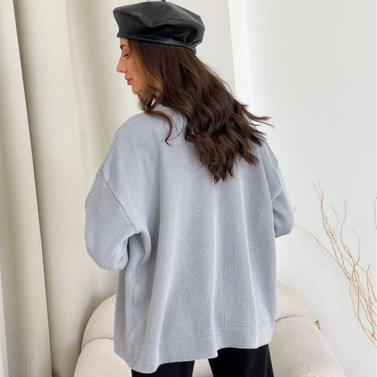 Gray Knitted Cardigan – Vittoria