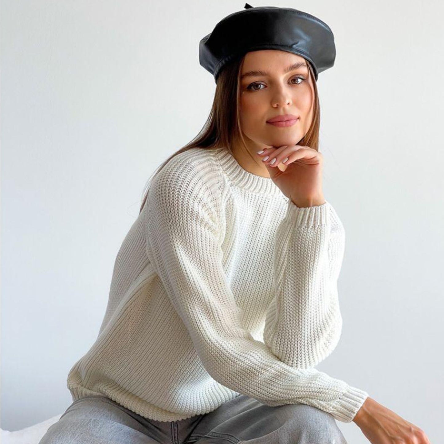 Cream Knitted Sweater