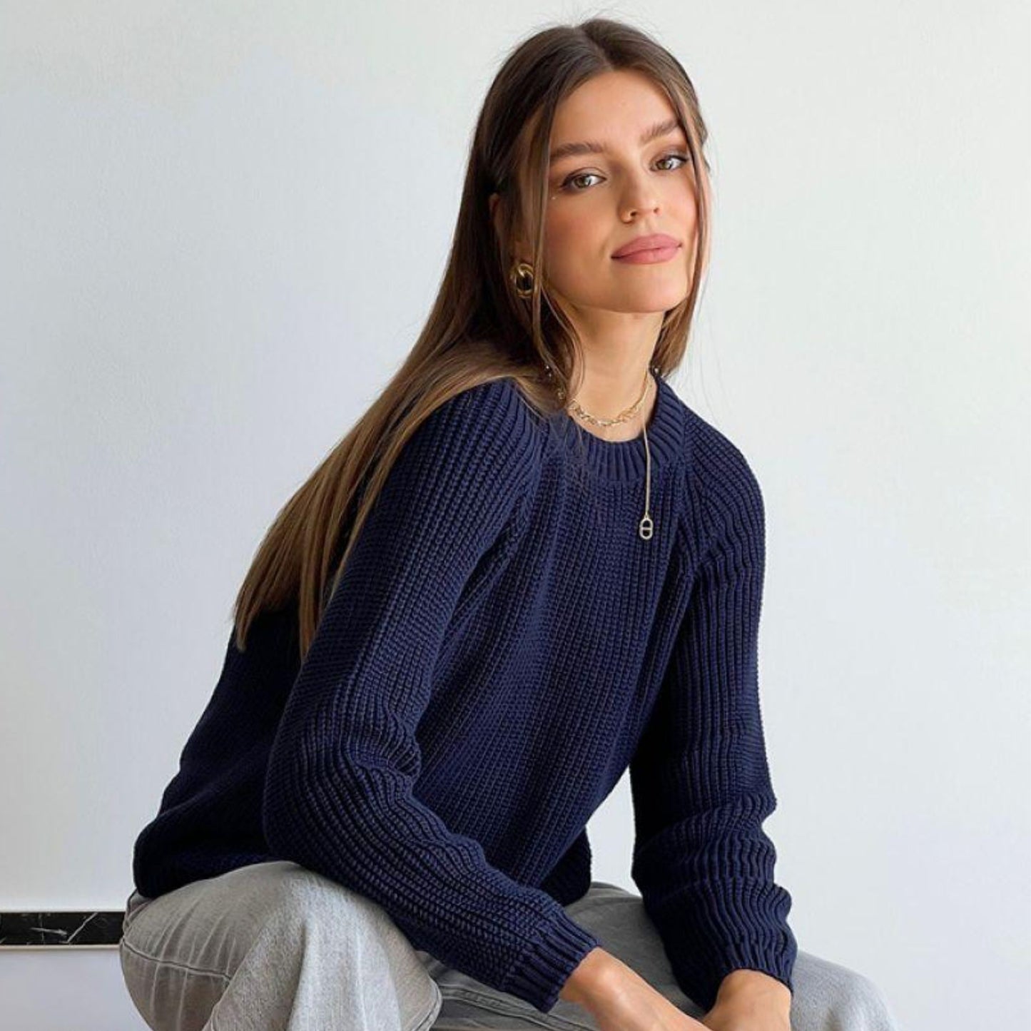 Navy Knitted Sweater