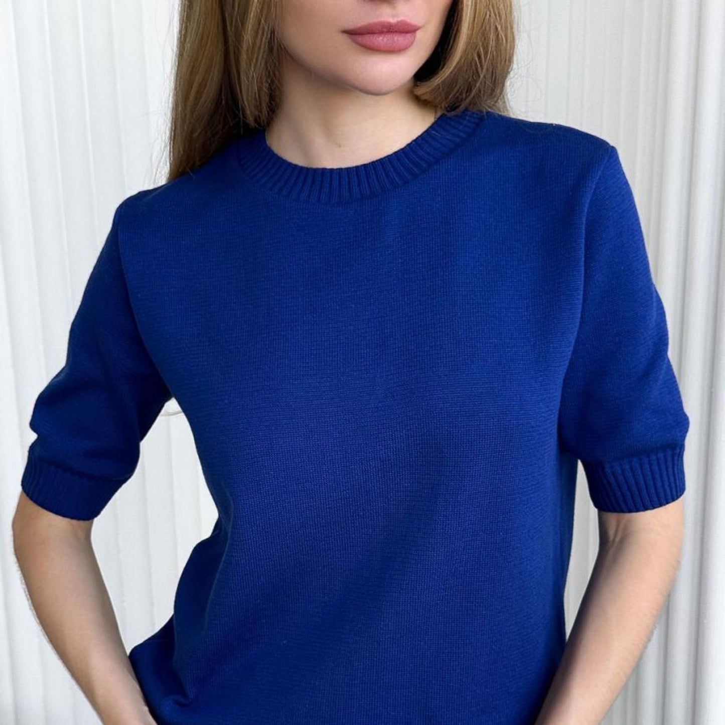 Handmade Blue Knitted T-Shirt