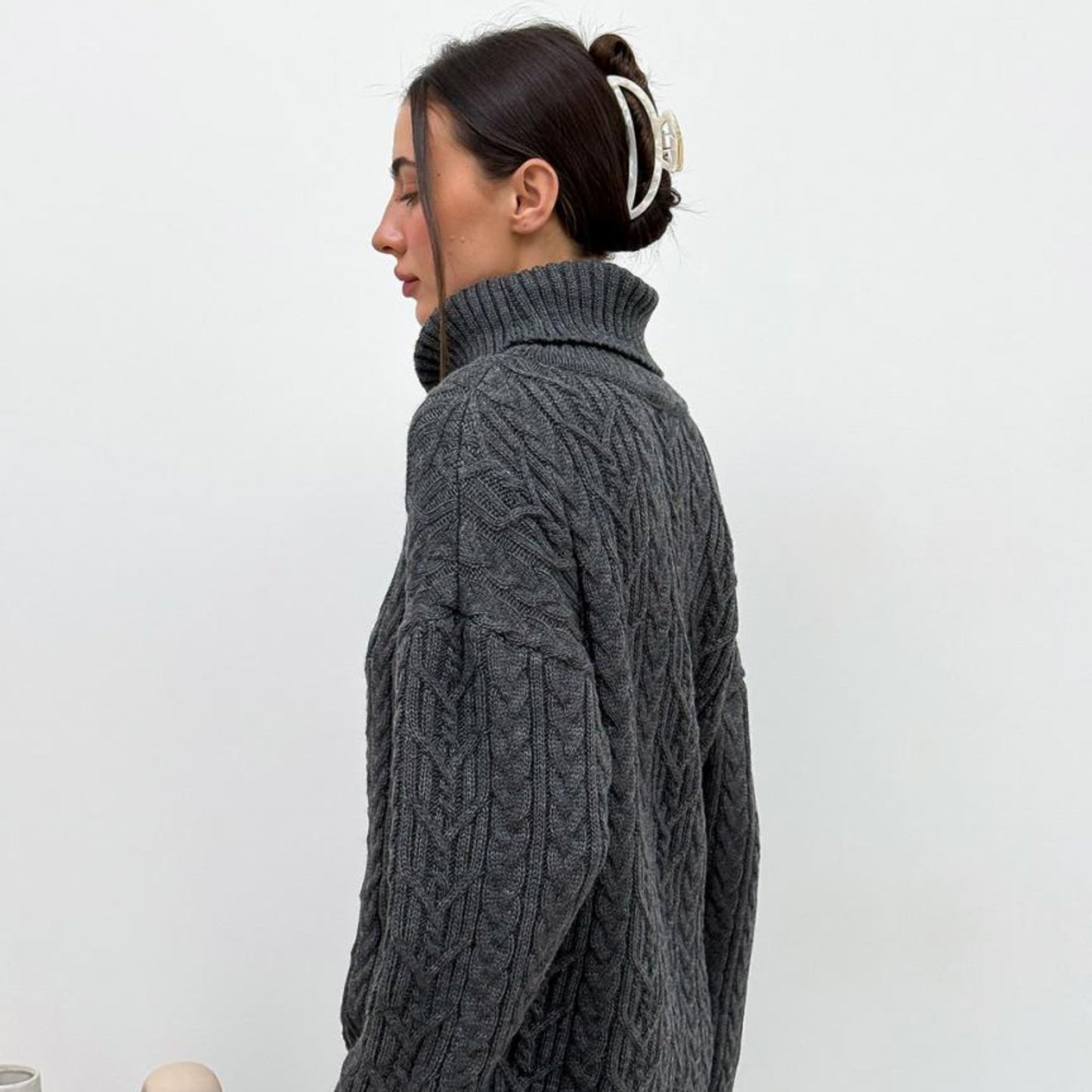 Gray Knitted Sweater - Olivia