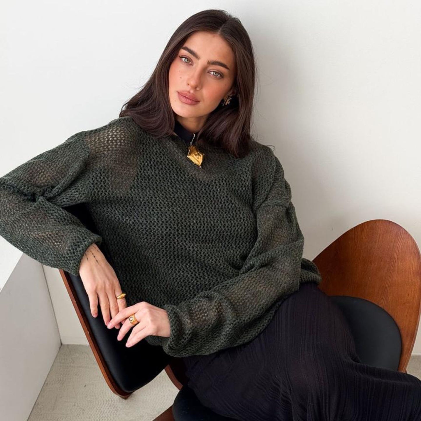 Dark Green Knitted Sweater - Soft