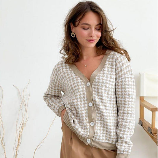Beige Knitted Cardigan - Lapky