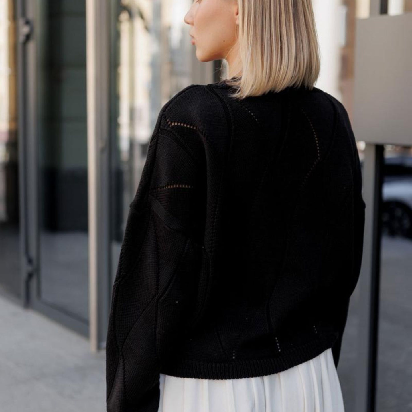 Black Knitted Cardigan – Grace