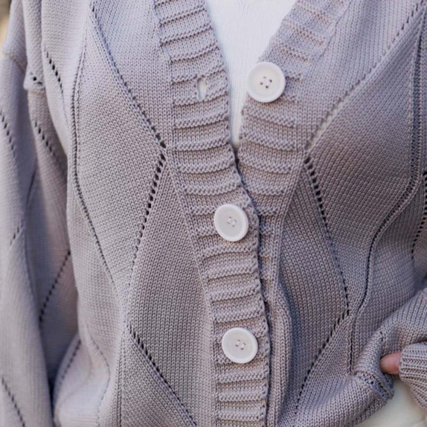 Gray Knitted Cardigan – Grace