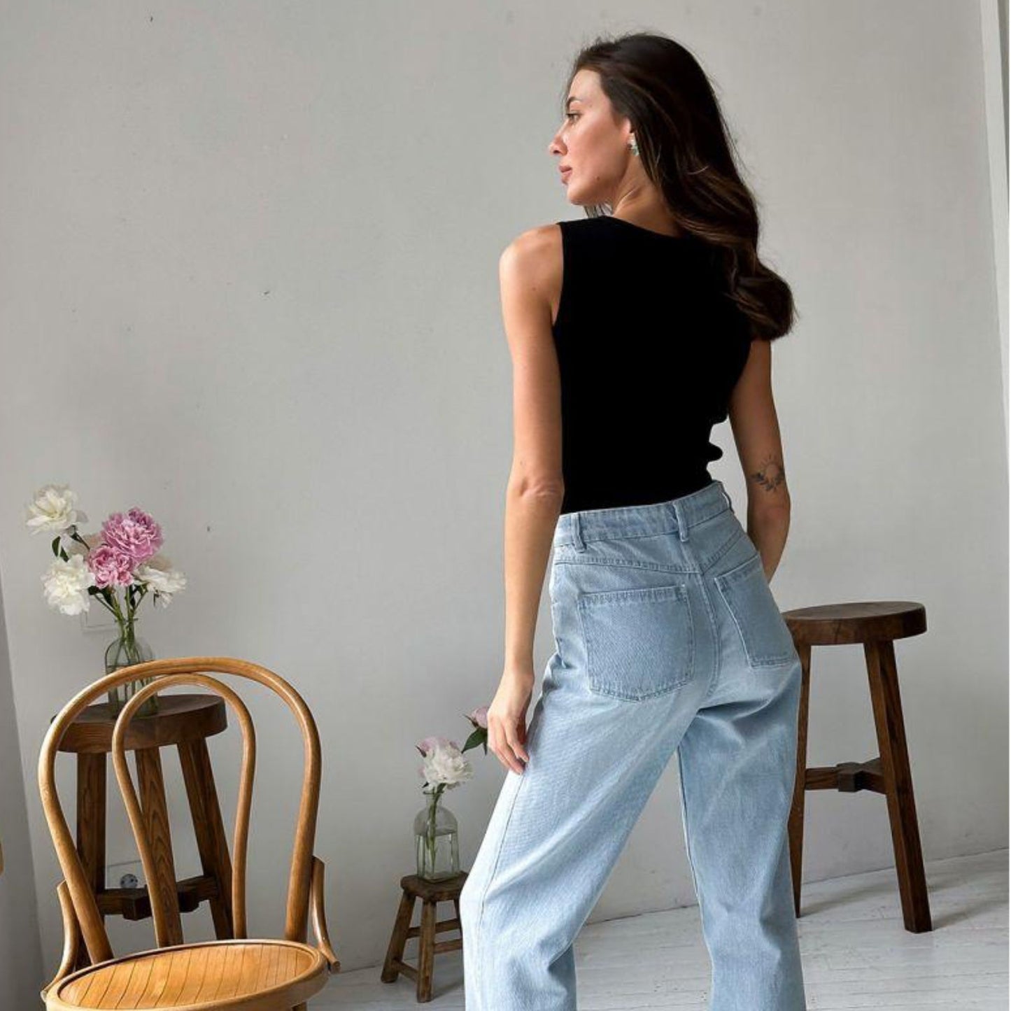 Black Knitted Tank Top