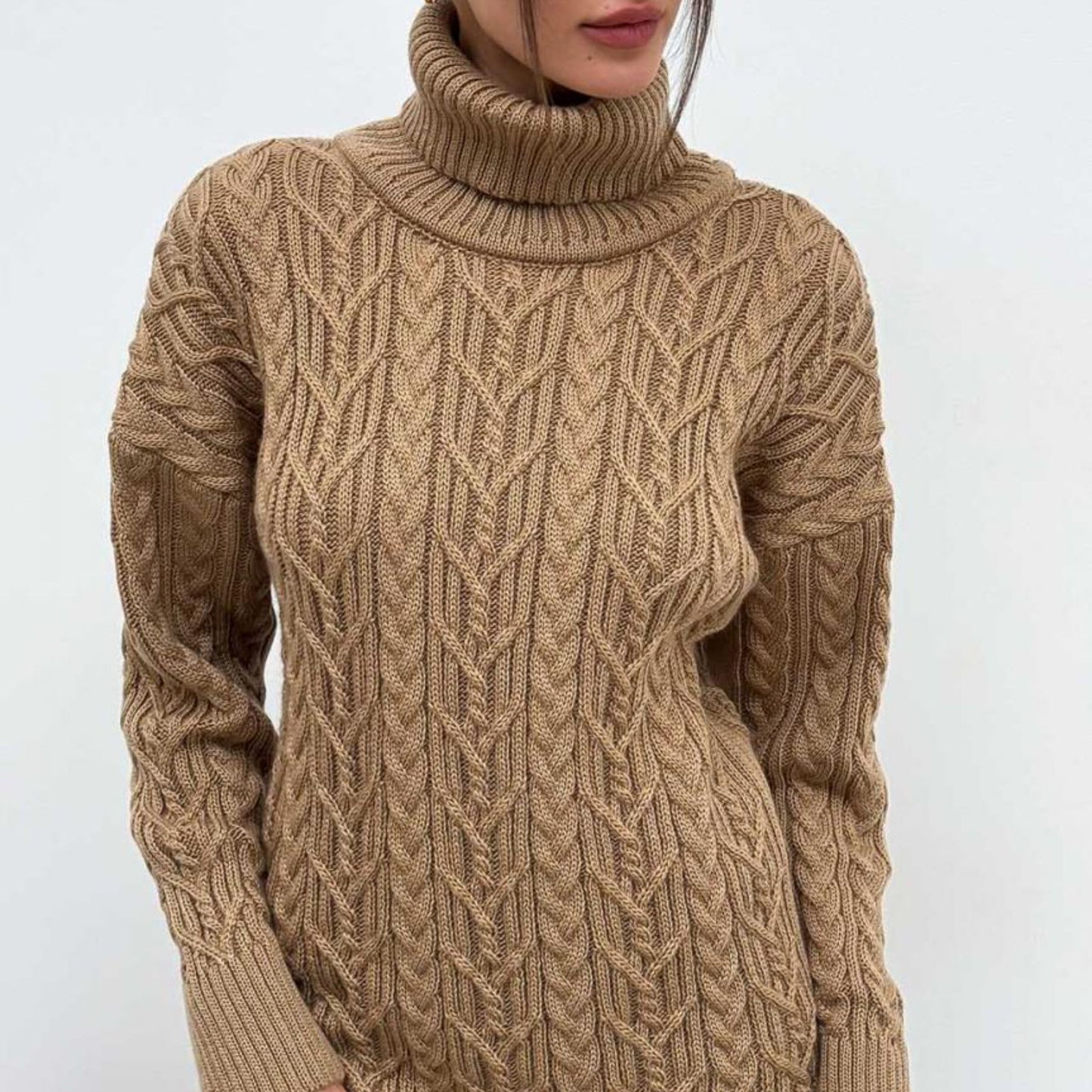 Beige Knitted Sweater - Olivia