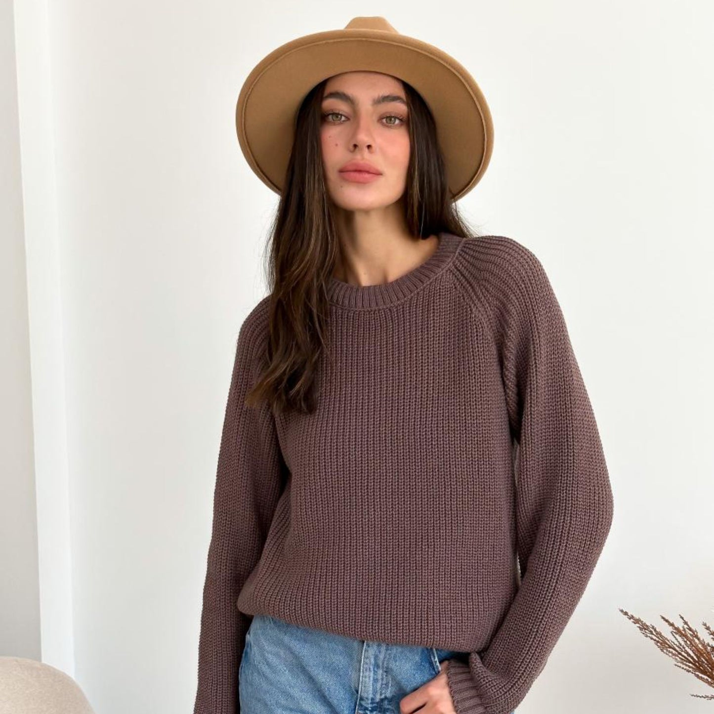 Chocolate Brown Knitted Sweater