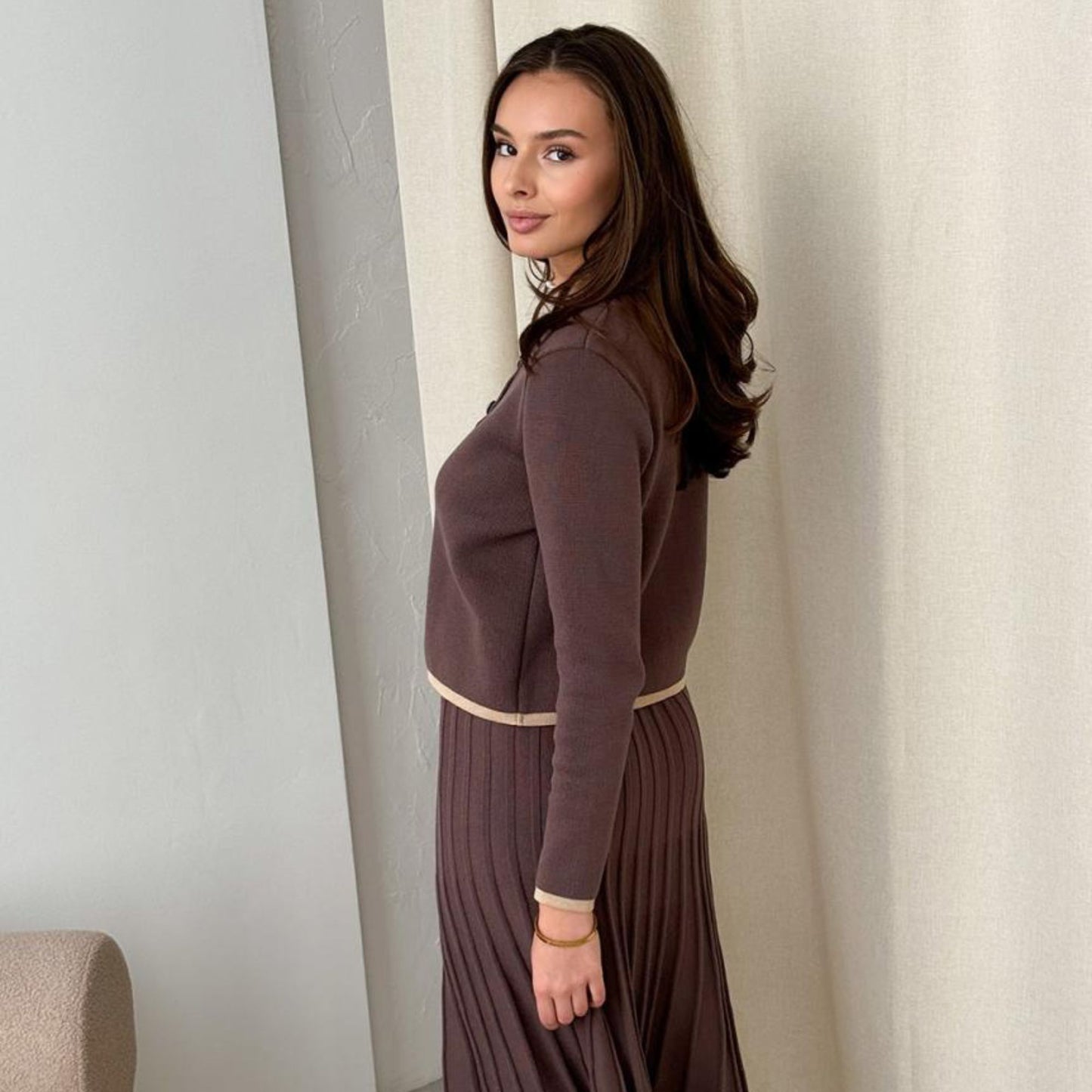 Brown Knitted Jacket – Gabriel