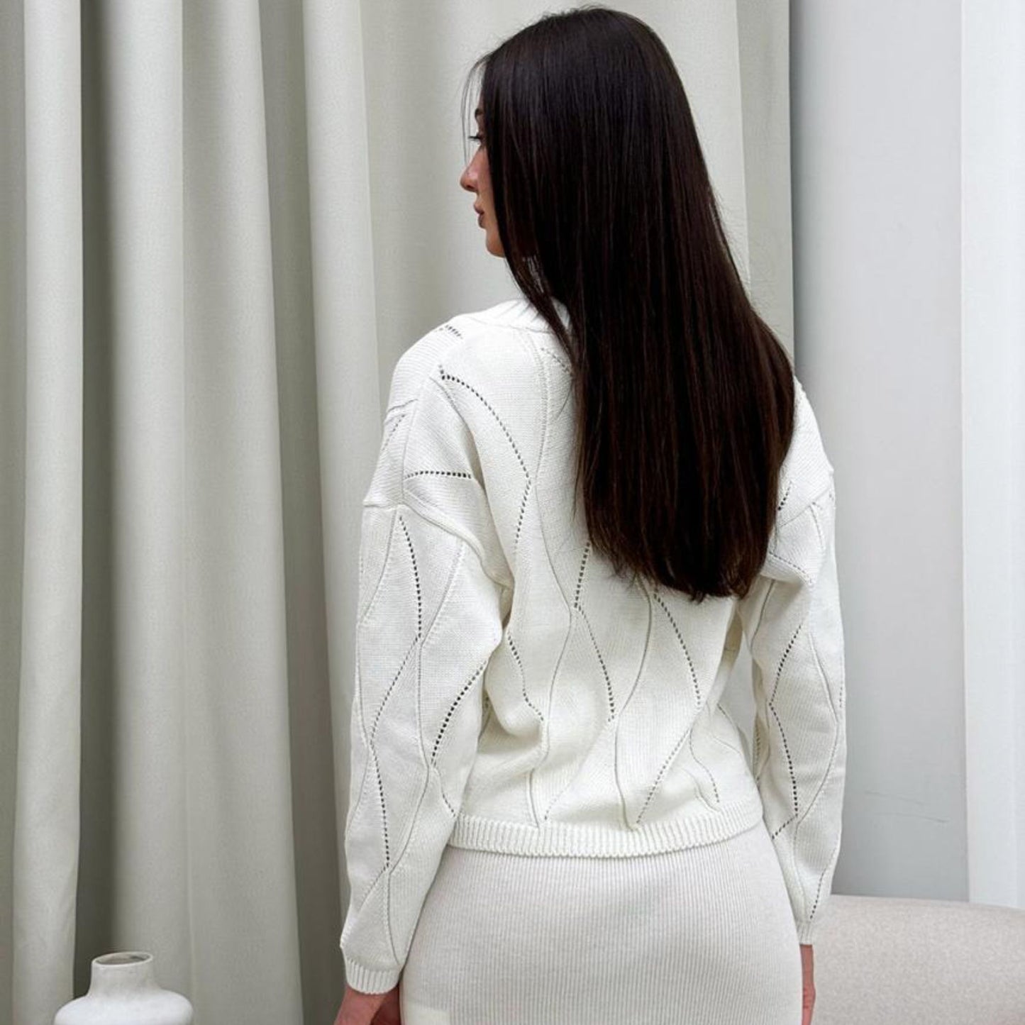 White Knitted Cardigan – Grace