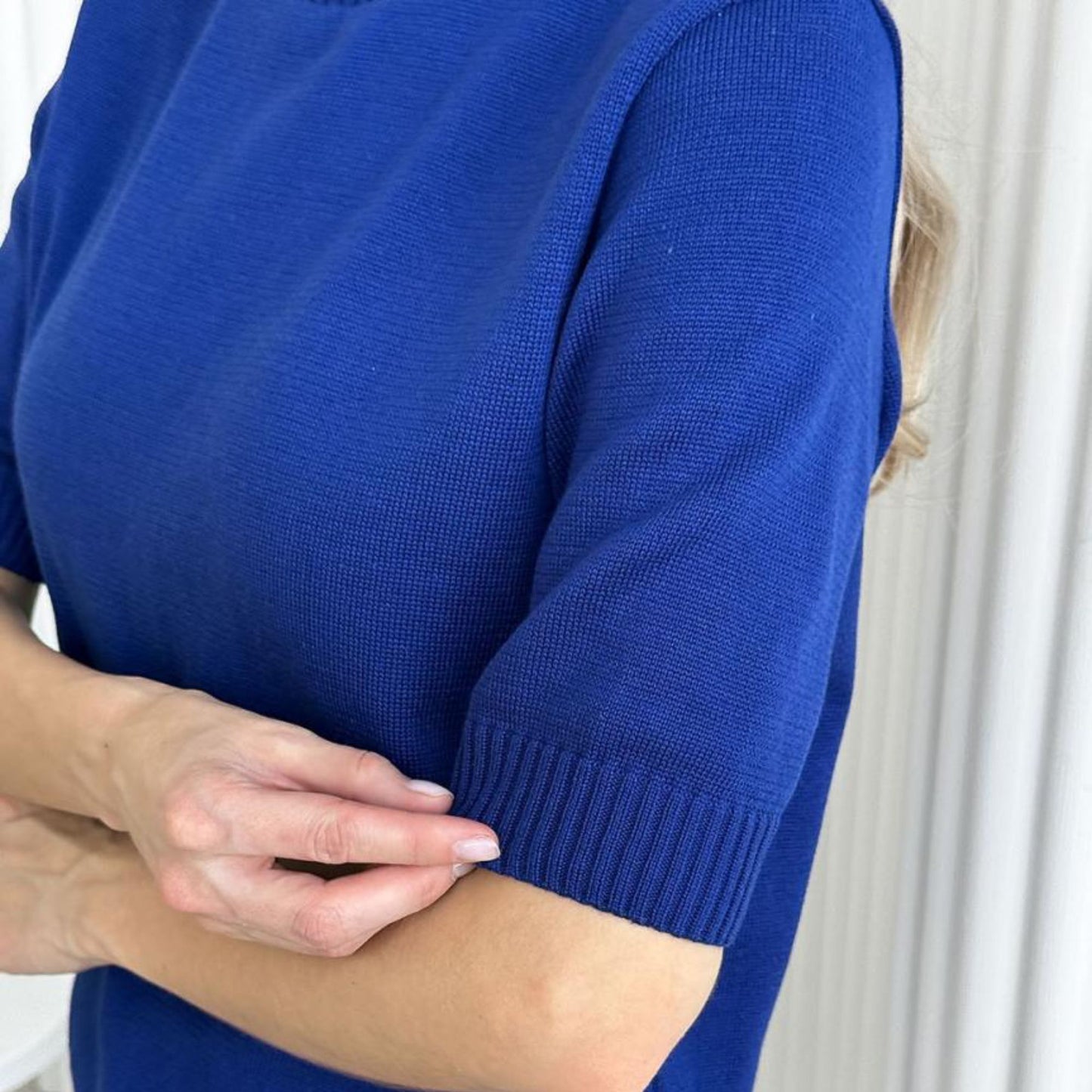 Handmade Blue Knitted T-Shirt